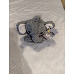 Moon and Stars Grey Knit Elephant Baby Lovey Security Blanket 11.5in NEW